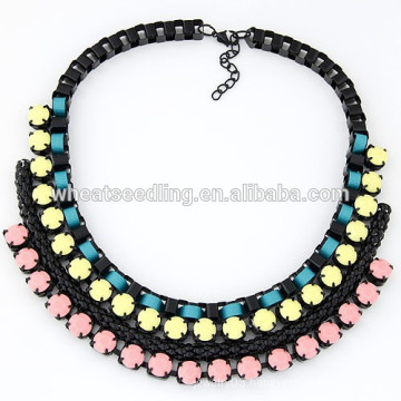 2015 Trendy braided lady big choker necklace